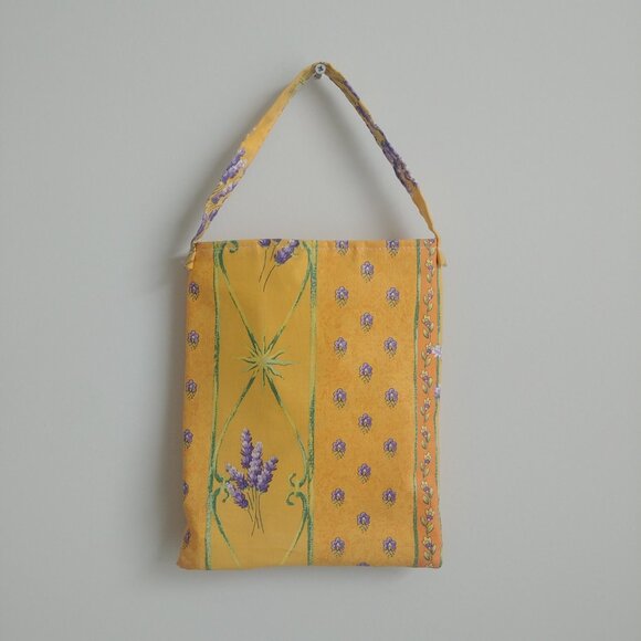 4/$20 Handmade little yellow purple lavender flower fabric bag - Picture 5 of 12